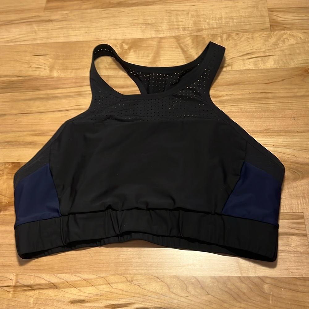 Athleta Bonaire swimsuit top blue & black